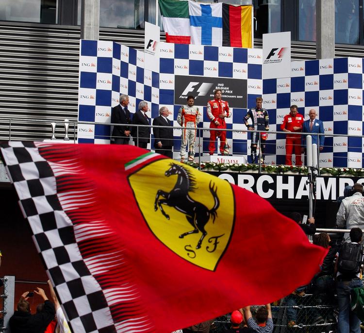 Kimi Räikkönen kørte Ferrari til tops i Belgien. 