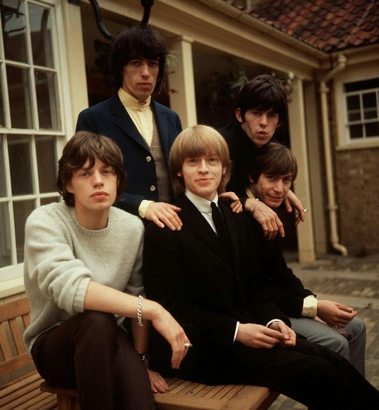 The Rolling Stones, som de så ud i 1964. Fra venstre Mick Jagger, Bill Wyman, Brian Jones, Keith Richards og Charlie Watts. Arkivfoto. 