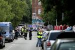 Politiet afspærrede området efter skuddramaet udenfor Christiania, hvor en 28-årig mand blev dræbt.. Arkivfoto. 