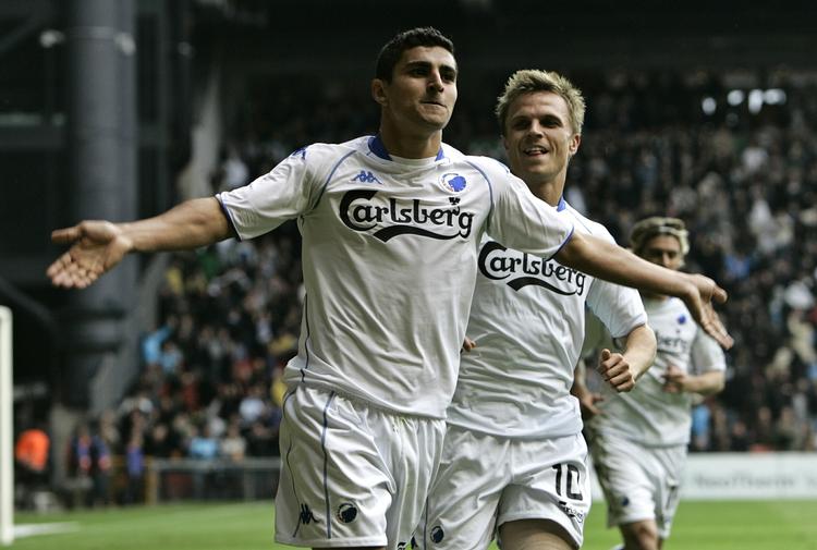 FCK's Ailton Almeida jubler over en scoring mod Brøndby. Til gengæld er der næppe jubel hos de europæiske bookmaker-firmaer efter dom fra EU-domstolen. Arkivfoto. 