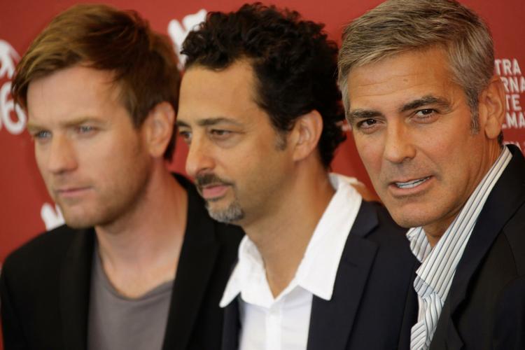 Ewan McGregor, instruktør Grant Heslov og George Clooney ses her ved premieren på 'The Men Who Stare At Goats' i Venedig. 