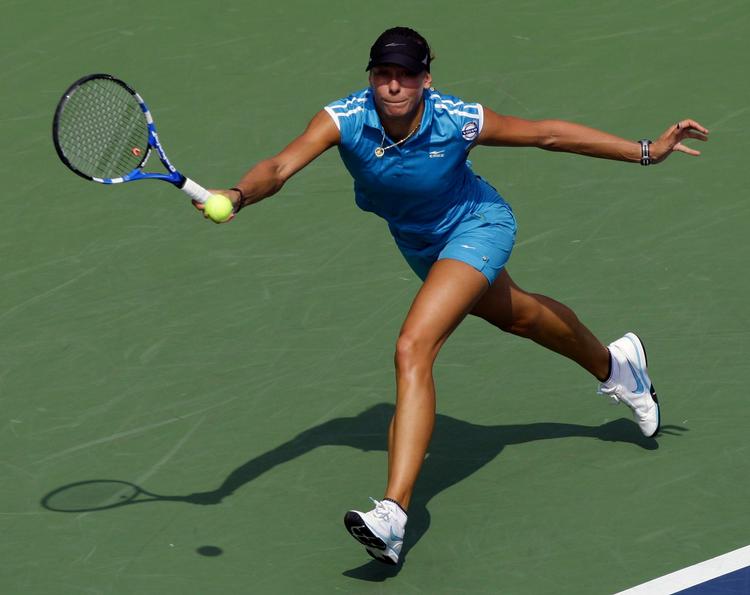 Yanina Wickmayer spiller semifinale mod Caroline Wozniacki fredag. 