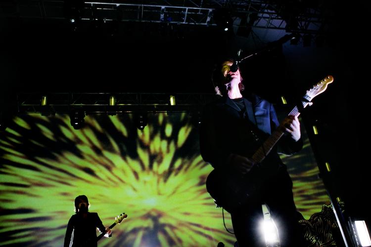 Her arkivfoto af Mew under en koncert i K.B. Hallen i 2006. 