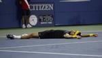Del Potro havde slet ikke krafter til at juble efter sin sejr over Roger Federer. 