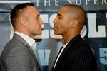 Mikkel Kessler og Andre Ward mødtes i går til et pressemøde før kampen mellem de to boksere i Super Six-serien. Foto: Sauerland PR 