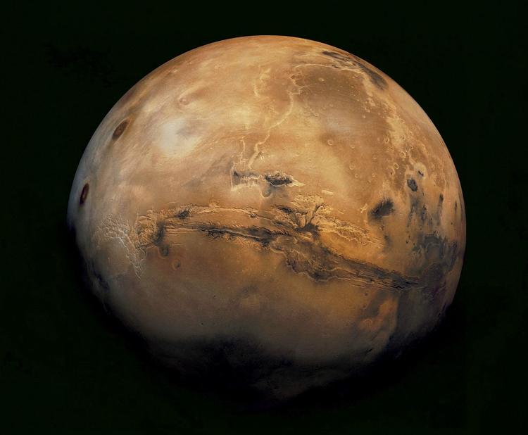 Mars set fra rumsonden Viking. Arkivfoto. 