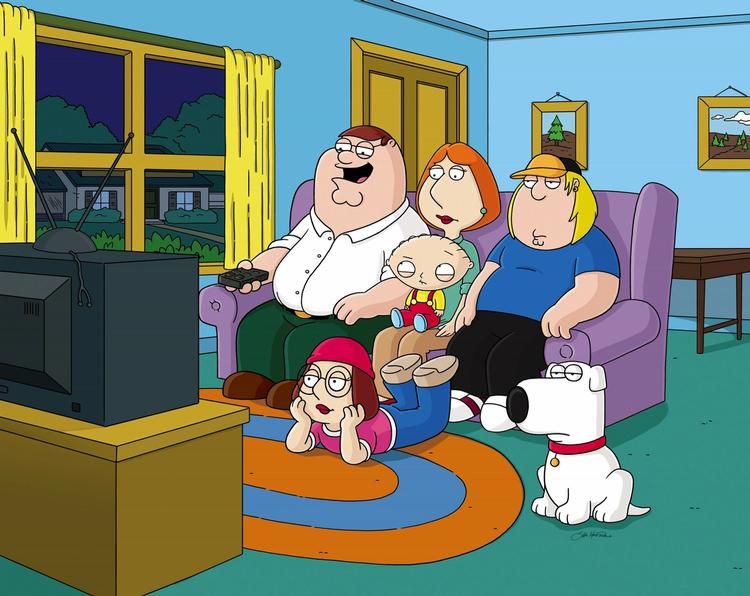 Peter, Lois, Chris, Stewie, Meg og Brian - amerikanernes foretrukne tegneseriefamilie. 