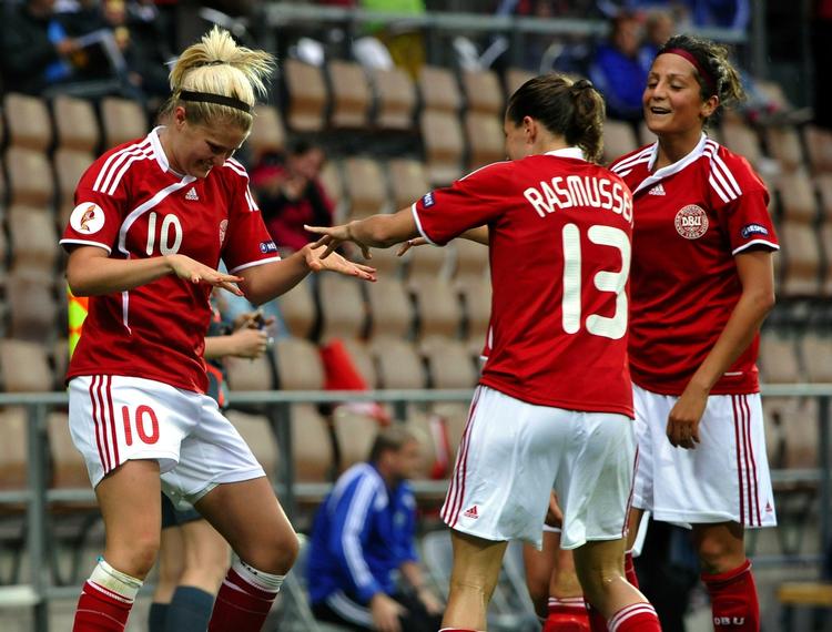 Danmarks eneste succesoplevelse ved EM i Finland var 2-1-sejren over Ukraine. Arkivfoto. 