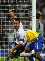 Englands anfører, John Terry, scorede i 1-1-kampen mod Brasilien i juni 2007. Arkivfoto. 