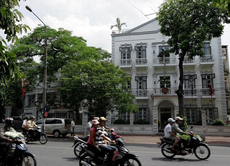 The Danish embassy in Hanoi where nine North Koreans are said to have sought asylum. 