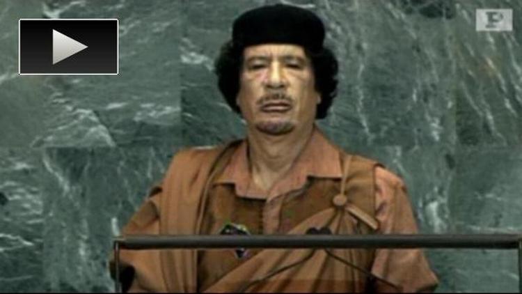 Gaddafi deltager i disse dage for første gang nogensinde i FN's Generalforsamling i New York. 