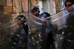 Israels politi i konflikt med palæstinensere i Jerusalem. 
