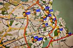 Ambulancekort på den vagtcentral, hvorfra Region Hovedstaden dirigerer sine ambulancer rundt i regionen. 