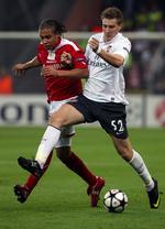 Nicklas Bendtner førte an i Arsenal flotte comeback i Belgien. 
