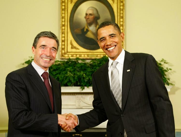 Natos generalsekretær, Anders Fogh Rasmussen og USA's præsident, Barack Obama, Det Ovale Værelse. 