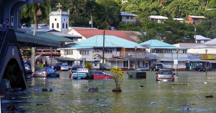 Flodbølgen har nået en hovedvej i Fagatogo i Amerikansk Samoa. (Arkivfoto) 