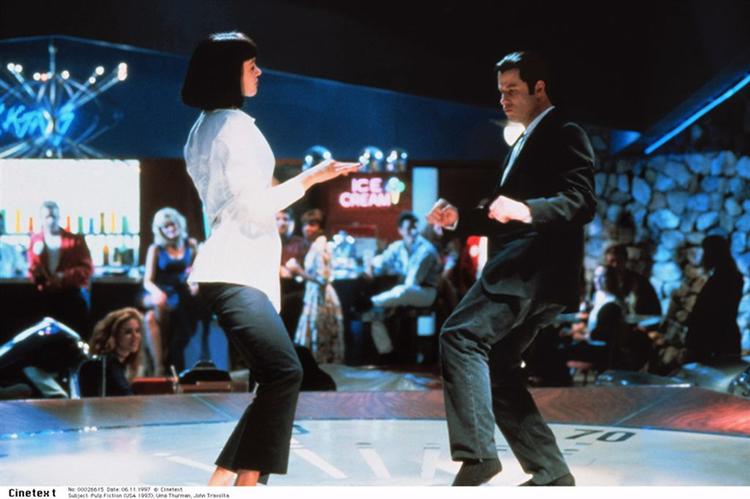 Uma Thurman og Johan Travolta i den uforglemmelige dansescene i Pulp Fiction. 