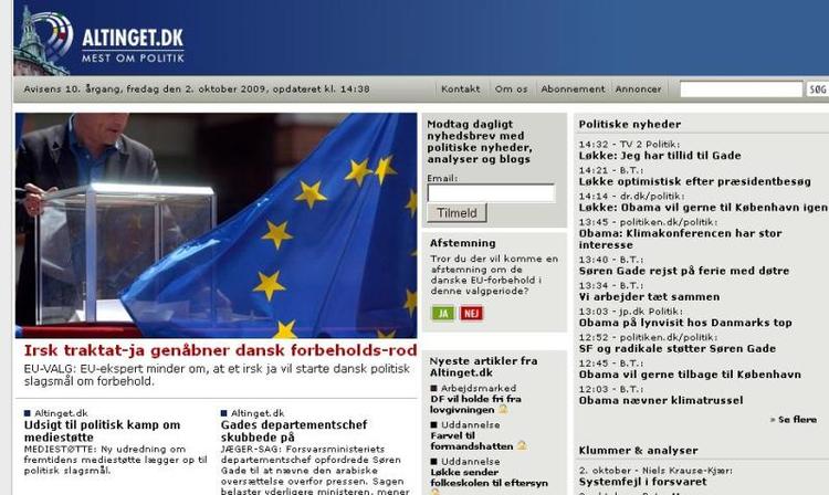 Det politiske onlinemedie Altinget.dk er blandt de nye medier, som gerne vil have del i mediestøtten. 