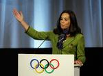 Direktør for Madrid 2016 Mercedes Coghen præsenterer sin bys bud på et OL. 