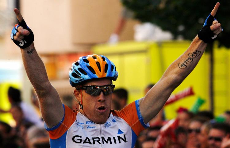 Under Vueltaen lykkedes det endelig Tyler Farrar at komme først over stregen, og det har amerikaneren nu gjort til en vane. Arkivfoto. 