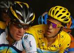 Lance Armstrong er godt tilfreds med sin podieplacering i Tour de France. 
