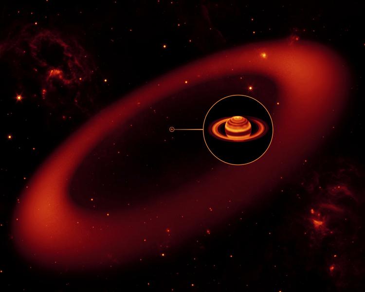 Videnskabsfolk har opdaget en enorm ring omkring planeten Saturn. Ringen er så stor, at der skal en milliard udgaver af Jorden til at fylde den ud. 