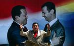 Venezuelas præsident Hugo Chavez kritiserer, at Barack Obama får Nobels Fredspris. Chavez er her fotograferet  under en tale i Syrien tidligere på året. 