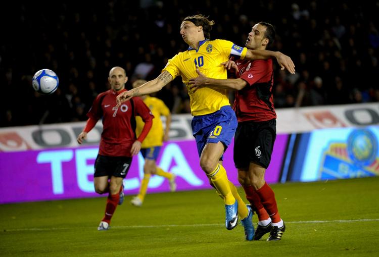 Zlatan løb forgæves efter en VM-billet i Sveriges 4-1-sejr over Albanien. 