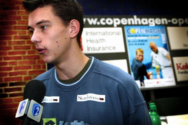 Frederik Løchte Nielsen kunne ikke få sin førsteserv til at fungere, at så var der ikke meget at stille op mod en stærk hollænder. Arkivfoto. 