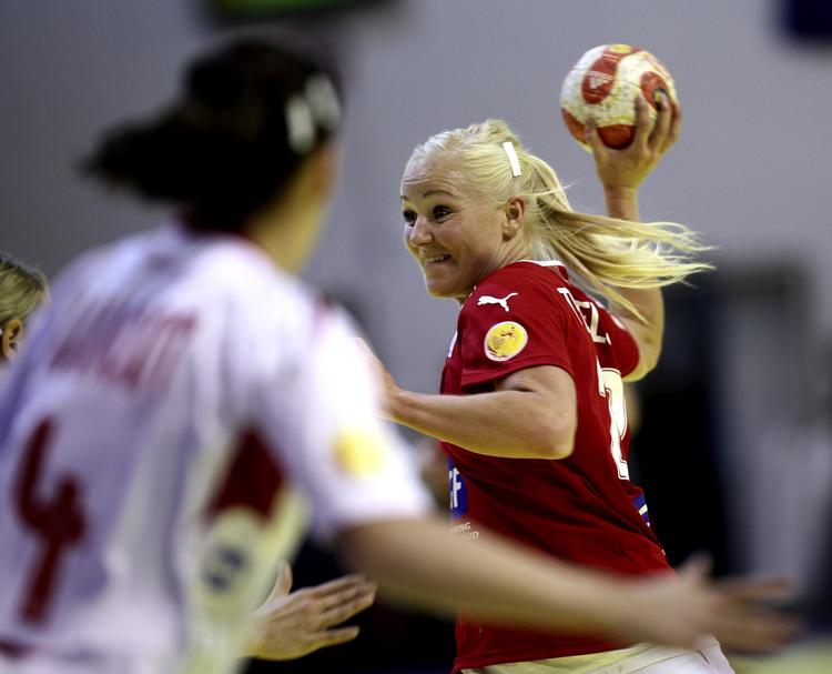 Trine Troelsen scorede fem gange mod Brasilien. Arkivfoto. 