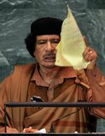 Muammar Gaddafi, der her taler ved FN's generalforsamling i september, er ved at køre sønnen i stilling til at overtage ledelsen i Libyen. Arkivfoto 