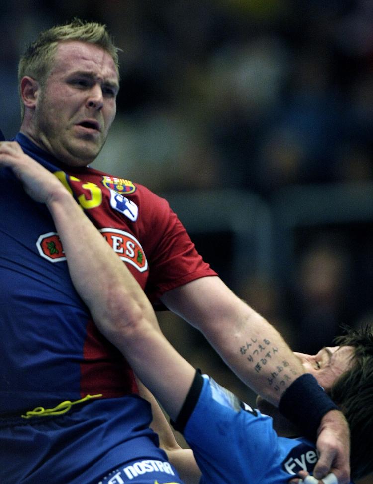 Joachim Boldsen spiller for Barcelona og var med til at sende Kolding hjem med et nederlag på 10 mål. Arkivfoto. 