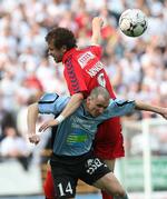 Kenneth Møller Pedersen og de øvrige Randers-spillere er ved at smide den negative bagage ud. Arkivfoto. 