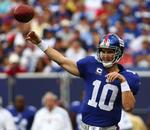 Eli Manning og Giants kommer på en vanskelig opgave i Louisiana. Arkivfoto. 