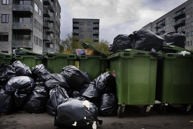Gladsaxe kommune er en af de kommuner, hvor konflikten har medført ophobning af skrald. 
