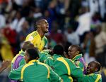 Katlego Mphela og Sydafrika sluttede som nummer fire i mini-VM tidligere i år efter Brasilien, USA og Spanien. Arkivfoto. 