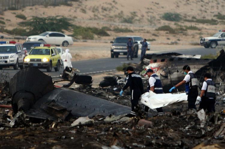 Seks mennesker blev dræbt ved flystyrtet i Dubai. 
