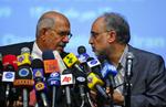 Lederen af IAEA, Mohamed ElBaradei (tv), sammen med  Ali Akbar Salehi fra Irans atomenergikommission. 