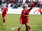 Måltyv. 16-årge Pernille Harder (nr. 15) var blandt de mange danske målscorer mod Georgien. 