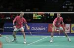 Skuffelse. Mathias Boe og Carsten Mogensen tabte finalen ved Denmark Open efter en hård kamp mod de topseedede malaysiere. 