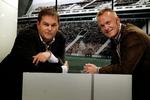Kompetente. Carsten Werge og Per Frimann er værter på magasinet 'Fodbold for fan' på 3+. Arkivfoto. 