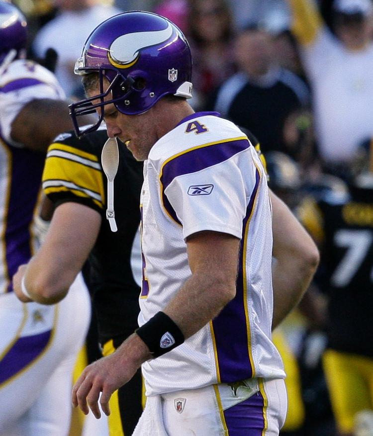 nedtur. Brett Favre og Minnesota tabte for første gang i denne sæson. 