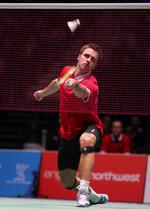 KVARTFINALEKLAR. Joachim Persson slog Simon Santoso fra Indonesien. 