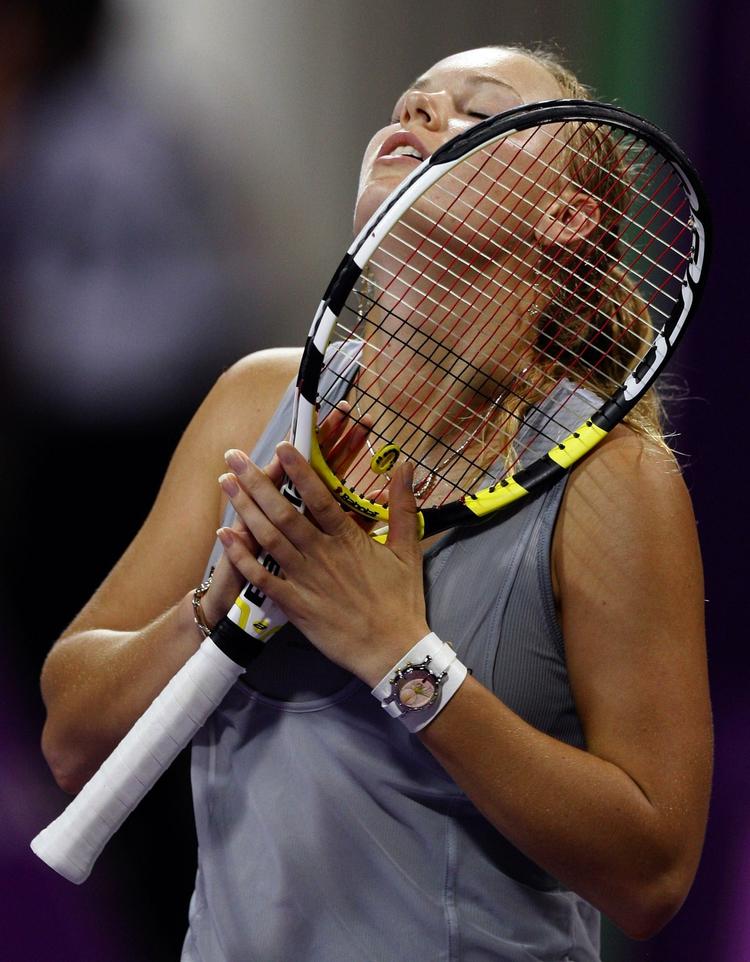 dramaqueen. Caroline Wozniacki er  i ilden igen i eftermiddag. 