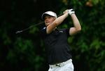 Fremgang. Søren Kjeldsen på tredje hul under gårsdagens runde i Singapore. 