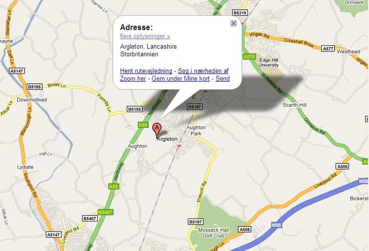 Spøgelsesby. Argleton i Storbritannien findes kun på Google Maps. 