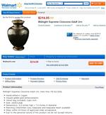 Nethandel. Lidt over 1.000 kroner koster den urne i bronze - men så er den også håndlavet, fortæller Wal-Marts hjemmeside. 
