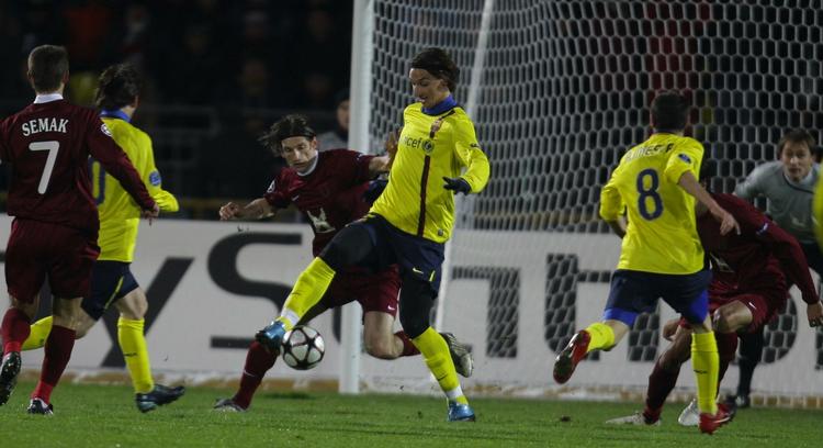UAFGJORT. Barcelona formåede ikke at revanchere sit nederlag til Rubin Kazan for 14 dage siden. Spanierne måtte nøjes med 0-0. 