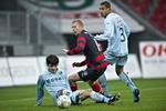 nedtur. Randers FC kom foran mod FC Midtjylland, men Robert Arzumanyan (tv.) og Bobbie Friberg da Cruz endte alligevel som tabere mod Kim Christensen. 