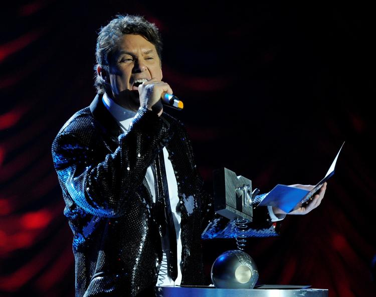 David Hasselhoff ved MTV-festen i sidste uge. Berlinerne mener i nedenstående mini-enquete, at hans betydning for murens fald er en anelse overvurderet. 